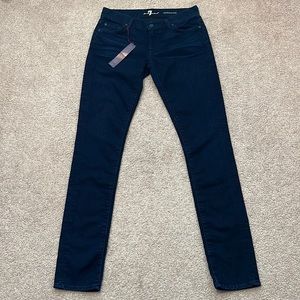 7 For All Mankind Dark Blue Straight Leg Jeans